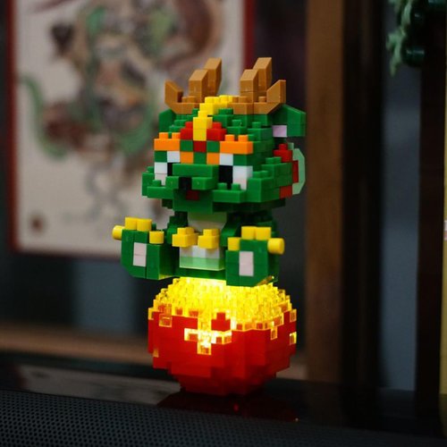 ALITTDRE 12 Mini Animals Building Blocks Sets Building Block Party Favor for Kids Small Zodiac Animals Pets Horse Dog Monkey Tiger Rabbit Dragon STEM Educational Toys for Boys Girls（Dragon）