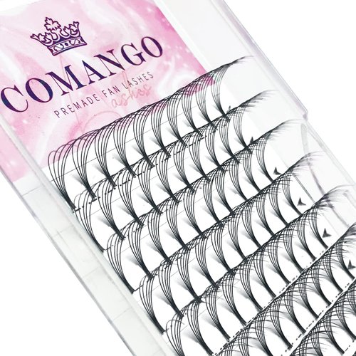 CoMango Premade Fans Eyelash Extensions 5D-C-0.07-9mm Premade Volume Lash, Short Stem Eyelash Extensions Pre Made Fanned Russian Volume Lash Extensions Mix Tray