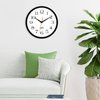 HIPPIH 2 Pack Silent Wall Clock, 10 Inch Non Ticking Quiet Digital Sweep Decorative Battery Operated Wall Clocks for Living Room Bedroom Kitchen School Office Decor, Black