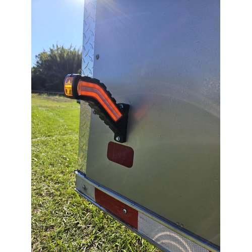 LED Marker Lights EdgeMarker Set of 2 Amber - Amber - Red MODERN STYLE Trailer and Truck marker lights European look waterproof RV Camper boat Enclosed Trailer Car Hauler