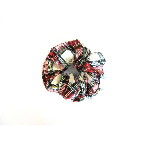 Generic Red green Christmas plaid hair tie pony tail holder scrunchie