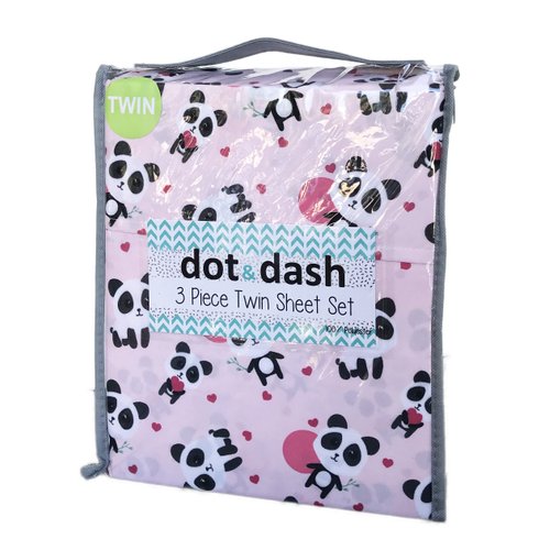 Dot Dash Cute Panda Themed Childrens Novelty Sheet Set (Twin)