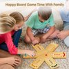 Marble Board Game, Wooden Board Game for 2-6 Players, Portable Fast Track Board Game with 24 Marbles and 6 Dice for Family Friends, Party Game Night