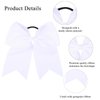 Twpribarn 2Pcs Cheer Bows Cheer Hair Bows Ponytail Holder Elastic Band Bows Hair Accessories for Ponytail Holder Bow Scrunchies School Sports Cheerleading Girls Softball Cheerleader Bows (White)