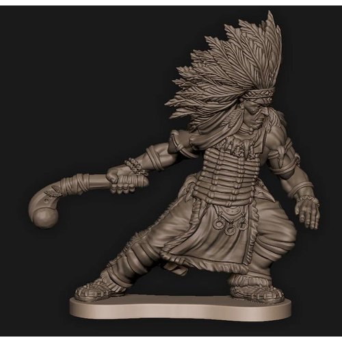 Mythic Earth Western Federation Cheyenne Dog Soldiers with Clubs 5 Metal Miniature Figures Set MSMA83