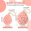 WLLHYF 2PCS Bath Sponge, Sponges Loofah Body Scrubber Exfoliating Bath Sponge Body Sponges Shower for Women Men Rich Lather Reusable (black/pink-2pcs)