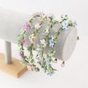 KorViSHOW Handmade Pink Flower Crown Girls Hair Wreath Bridal Flower Headband Green leaf Headpiece Flower Hair Accessories for Weeding Birthday Party Cosplay