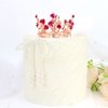 BAHABY Rose Gold Crown Cake Topper for Wedding Birthday Costume Party Favors Small Crown Hair Accessories for Women