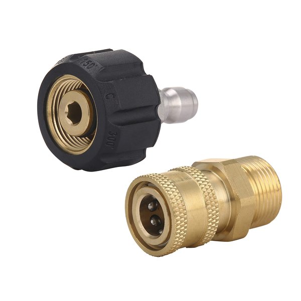 M MINGLE Pressure Washer Adapter Set, Quick Connect Gun to Wand, M22 14mm to 1/4 Inch