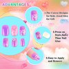 JANYUN 192Pcs Fake Stick on Nails for Kids Pre-glue Full Cover Short False Nail Tips Stick on Nails for Kids Children Lovely Gift Girls Nail Art Decoration