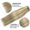 Savasana Clip in Hair Extensions Real Human Hair Ash Blonde to Highlighted Platinum Blonde Full Head Straight Hair Extensions for Women 7PCS Thick Full End 120g Clip on Hair Extensions 166In #18H60
