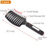 PERFEHAIR Curved Vented Hair Brush 2-Pack - Ergonomic Detangling and Massage Blow Dry Brush for Thick Hair, Vented Hairbrush for Women & Men