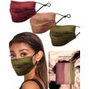 KARIZMA Beverly Hills Silk Face Mask 3 Pack. Earth Tones Fashionable Designer Face Mask for Women. Washable Fabric Face Mask Reusable Facemask. Real Mulberry Silk Masks, Luxury Fashion Masks for Women