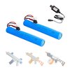 7.4V 2000mAh Battery for Splatter Ball Gun Gel Bead Blaster Airsoft: 2 Pack Rechargeable Replacement Batteries with USB Charging Cable SM2P Plug Compatible with Splatrball SRB1200 400 400-SUB