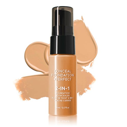 QIUFSSE Concealer Full Coverage Foundation for Mature Skin,Oil Control Matte 2 in 1 Concealer liquid Foundation Makeup Waterproof Base De Maquillaje Alta Cobertura-04 Beige
