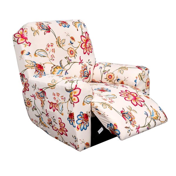 CRFATOP Stretch Recliner Cover 4-Pieces 1 Seat Recliner Chair Slipcovers Printed Fallon Collection Slipcover Recliner Lazy Boy Furniture Protector for Living Room,11