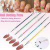 AIBEE Nail Art Brushes, 5pcs Double-Ended Acrylic Nail Brush Including 7/9/11mm Nail Liner Brush Flat Brushes and Nail Dotting Tools for Nail Art Design