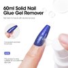 Gellen Solid Gel Nail Glue with 60ml Nail Glue Remover Set 15g Solid Nail Glue Gel for Press On Nails Acrylic Nails Soft Gel Nail Tips Glue Remover UV Lamp Gel Glue for Nails