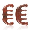 PEUTIER 2pcs Natural Wooden Wide Tooth Combs, Anti-Static Sandalwood Head Massagers for Hair Growth, Gua Sha Scalp Stimulators for Women (Style B)