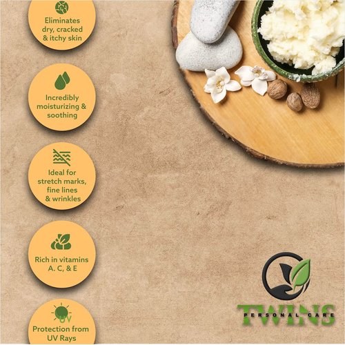 Twins Personal Care Whipped Mango Butter - 8oz. - All Natural Mango Butter - Great for Dry Skin, Body Butter, Body Cream and Lotions, Smooth for All Skin Types
