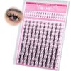Yawamica Manga Lash Clusters DIY Eyelash Extensions Fairy Eyelash Clusters C Curl Spiky Anime Lashes Wispy Individual Lashes 8-16mm with 5-6mm Bottom Lashes Clusters for Manga Lash look