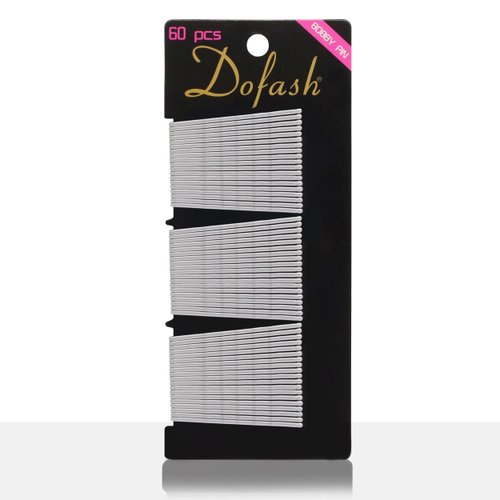 Dofash 5CM/2IN Waves Long Bobby Pins Silver Hair Pins for Women Mini Bobby Pins for Thick Hair Accessories for Women White Gray Hair 60 Count/Card