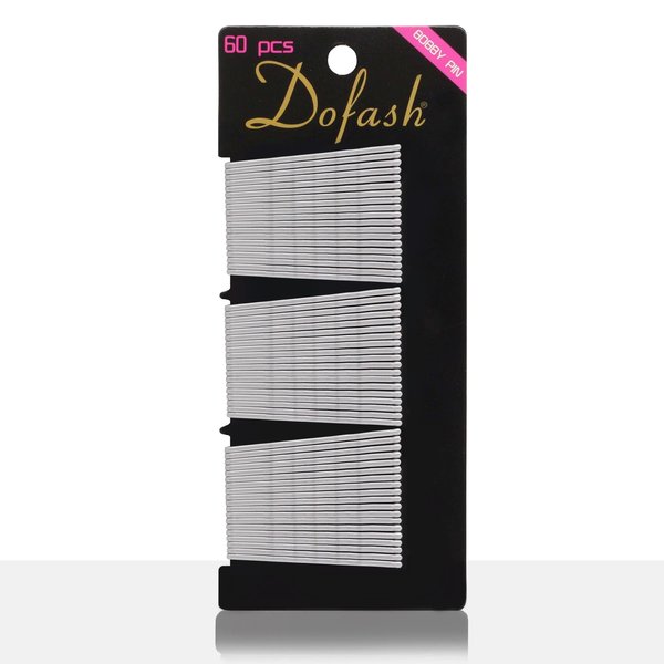 Dofash 5CM/2IN Waves Long Bobby Pins Silver Hair Pins for Women Mini Bobby Pins for Thick Hair Accessories for Women White Gray Hair 60 Count/Card