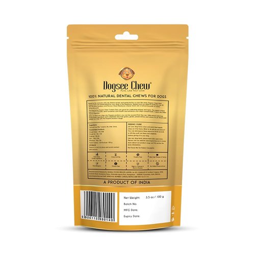 Dogsee Himalayan Yak Cheese Dog Chews with Turmeric (Small - 3 Chews) | Hip & Joint Health Support for Dogs | Rich in Protein & Calcium | Premium Dog Dental Chews