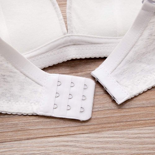 Herepai Teen Girls Seamless Bra Cotton Bras Adjustable Straps (32, Black/Light Grey/White)