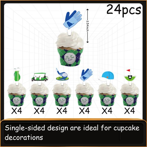 25pcs Golf Birthday Party Supplies,Golf Birthday Party Cupcake Toppers for Kids Golf Birthday Party Favors Kid's Golf Birthday Party cake Decoration Supplies (Golf)