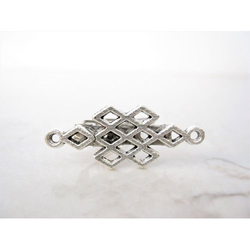 Small silver geometric design metal hair clip barrette for fine hair (Clip quantity: 1 Clip)