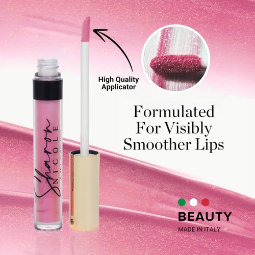 Sharon Nicole Pink High Gloss, Long Lasting, Moisturizing Lip Gloss | Provides All Day Comfort & Wear | Cruelty Free | Beauty Made in Italy Shade Twin Flame