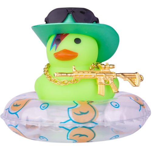 MuMyer Colorful Car Rubber Ducks Expressive Duck Dashboard Decorations Accessories with Mini Hat Swim Ring Necklace Sunglasses and Cool Prop for Car Dashboard Decorations Home Decor(F6)
