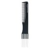 OTTO: 7.5" Five Metal Prong Comb Pin Tail comb (Carbon Fiber Anti Static Heat Resistant) (1 Pack)