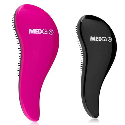 Detangling Brush - Detangler Brushes Set, (1 Black & 1 Pink Hair Brush) Pain-Free Hair Brush Straightener that Removes Tangles and Knots Straightening Hair Shiny and Smooth