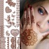 Henna Tattoos, Henna Temporary Tattoos Brown Waterproof Tattoo stickers for Women Wedding Party Festivals, & Parties Decoration Suppliers 6Sheets…