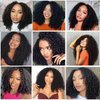Domiso Curly V Part Wig Human Hair Upgrade U Part Wigs Human Hair Wigs for Black Women Human Hair Glueless V Shape Wigs Kinky Curly Wigs No Leave Out 180% Density Natural Color 18 Inch