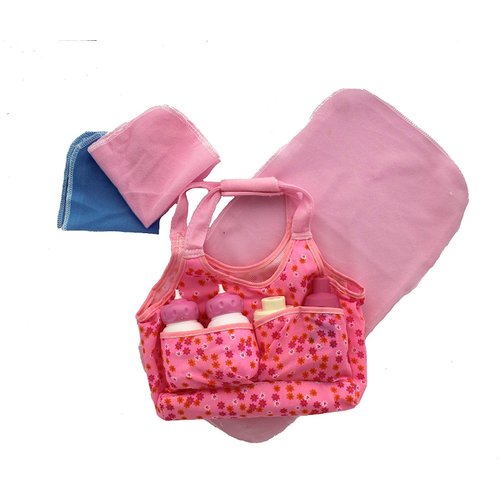Baby Doll Mommy Pretend Play 8 Piece Essentials Accessory Tote Bag Set