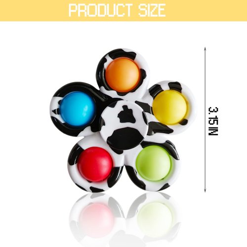8 Pcs Pop Bubble Fidget Spinners for Party Favors, Hand Fidget Bulk Toys for Classroom Prizes, Christmas Valentine Gifts Goodie Bag Stocking Easter Basket Stuffers for Kids