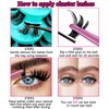 Clusters Lashes Flu-ffy D Curl DIY Individual Lashes, Cat-Eye 20mm Long Volume Eyelashes Cluster that Look Like Extensions, 56 Pcs Dramatic Fake Eyelashes Clusters(7B-FD-BH02)