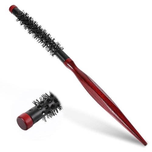 Ptwola 1 PCS Mini Quiff Roller Round Brush for Blow Drying Short Hair Small Portable Curly Teasin...
