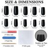 Bellelfin 120Pcs Black Press on Nails Medium Square Glue on Nails, Glossy Solid Color Fake Nails Full Cover Acrylic Nails Press on for Women Girls Artificial Fingernails