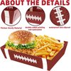 WIQEDOHA Football Party Decorations 50Pack Football Food Plates Paper Food Tray Disposable Serving Boats Football Party Favors for Football Birthday Party Superbowl Tailgate Party Decoration Supplies