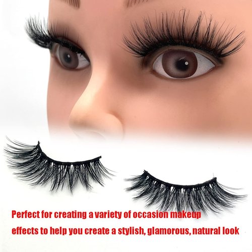 False Eyelashes 3D Faux Mink Lashes Pack Dramatic Fluffy Thick Volume Full Cross Soft Reusable Handmade Fake Eyelashes 10 Pairs Pack by Lifernilash (LFN5D03)