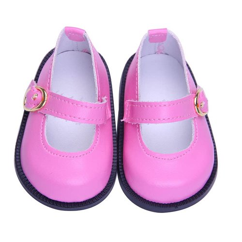 Sunportzida 18'' Doll Shoes 1 Pair Leather Shoes Fashion Doll Decoration Accessories Fits for 18 Inch American Dolls (Pink)