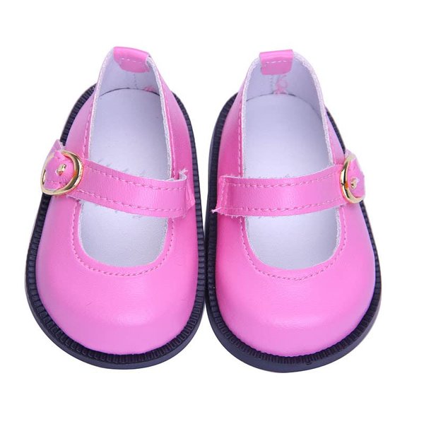 Sunportzida 18'' Doll Shoes 1 Pair Leather Shoes Fashion Doll Decoration Accessories Fits for 18 Inch American Dolls (Pink)