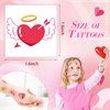 JUNEBRUSHS Valentine's Day Temporary Tattoos, 180 Pcs Valentines Tattoos Stickers 30 Styles Face Make up Goodie Bag Stuffers Gift Filler for Valentines Accessories Party Favors Decorations