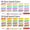 Shuttle Art 40 Pack Double Line Outline Permanent Markers, 20 Silver and 20 Gold Colors Squiggles Shimmer Markers Set, Self Outline Metallic Marker Pens for Drawing, Christmas Card, DIY Crafts