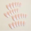 ANDGING Nude Press on Nails Almond Short Medium Ombre Pink White Fake Nails with Gradient Design Acrylic Glue on Nails False Nails with Glue Manicure Gel Stick on Nail for Wedding Birthday AKT876Q