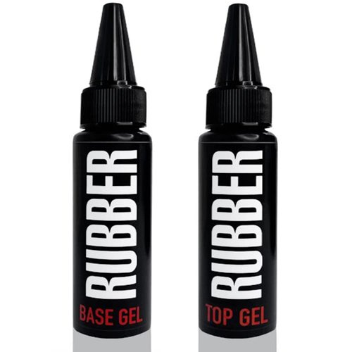 Kodi Professional SET 2in1 Rubber BASE 30ml. (1.01 fl oz) + Rubber TOP 30ml. (1.01 fl oz) Gel LED/UV Nail Polish Coat Soak Off/Without Brush/Thin Nose/Original